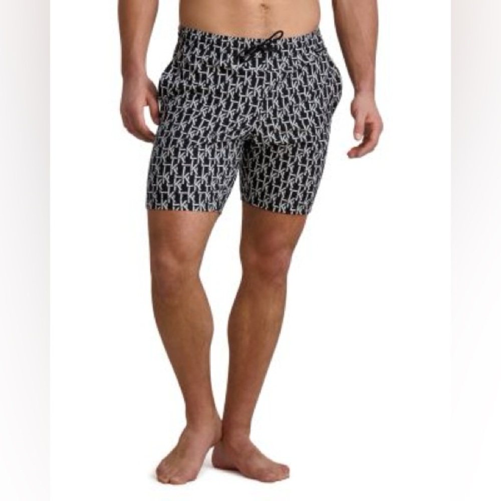 EUC Karl Lagerfeld Paris Slim Fit Logo Swim Trunks Size M.